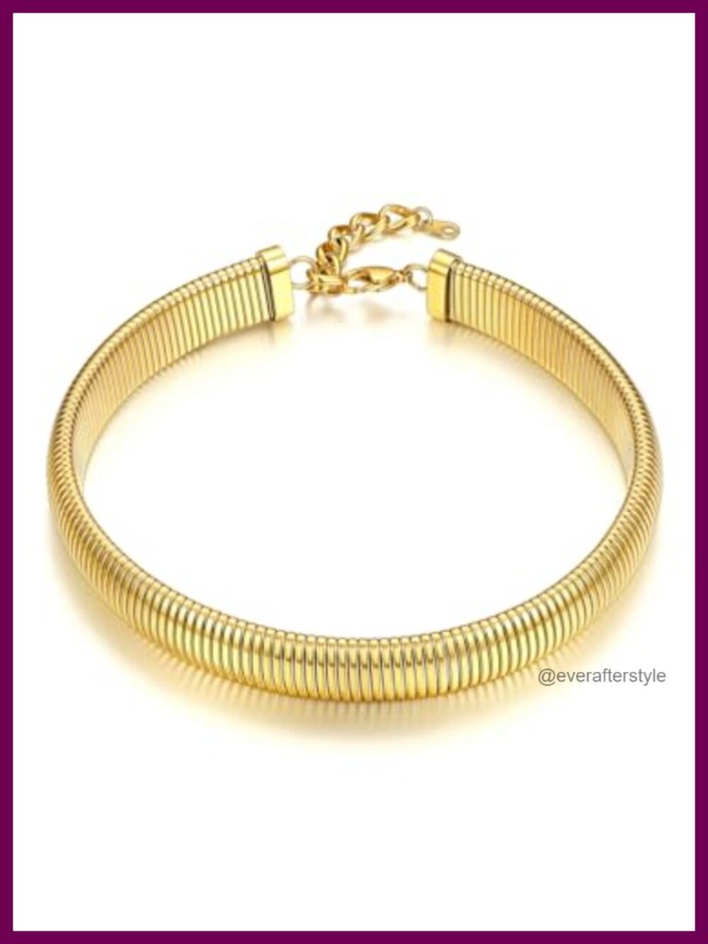 Chunky Snake Chain Choker Necklace 14k Gold Plated Stainless Steel Women